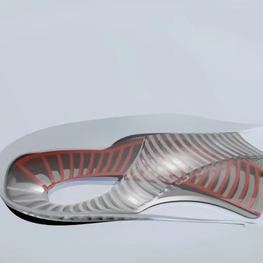 Close-up of the 100+ dynamic suspension zones under the Aline Insoles arch
